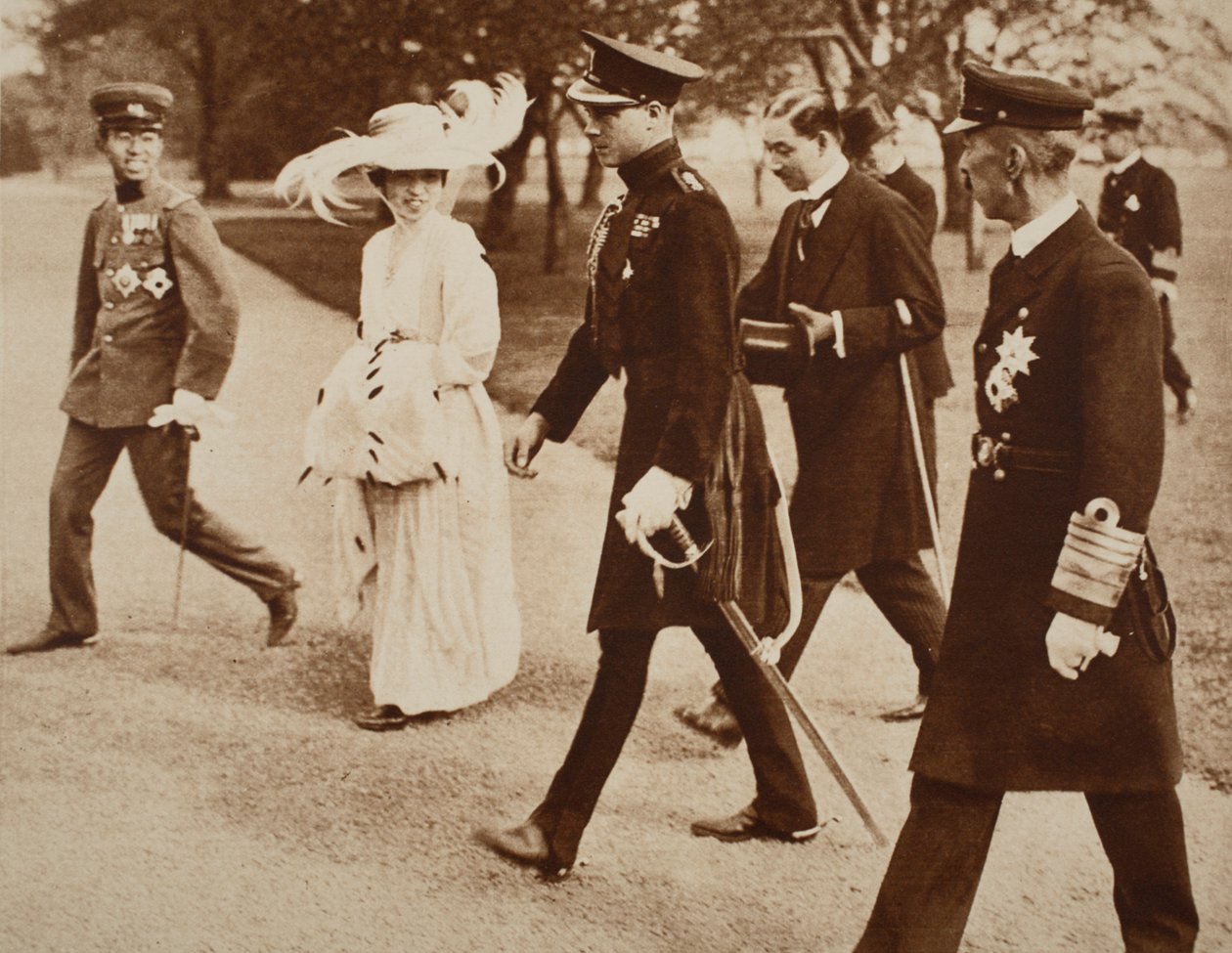 King Edward VIII with the Empress of Japan, and the Crown